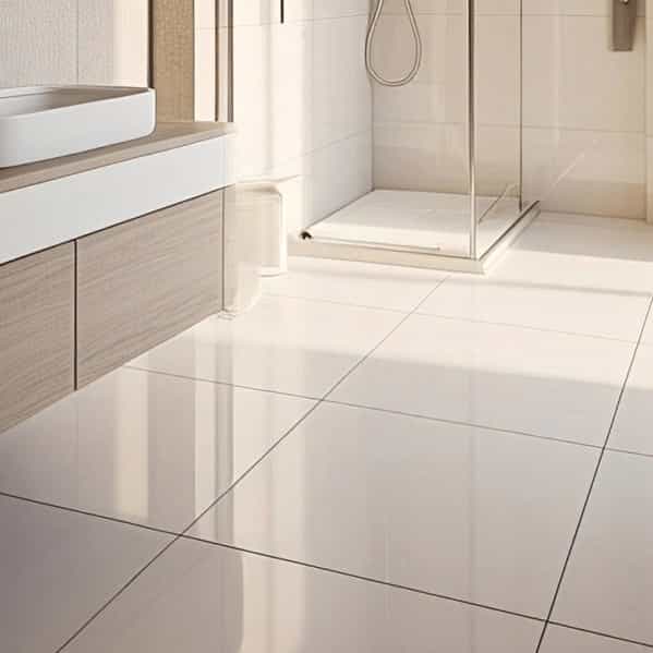 Porcelain Tiles on Bathroom Floor
