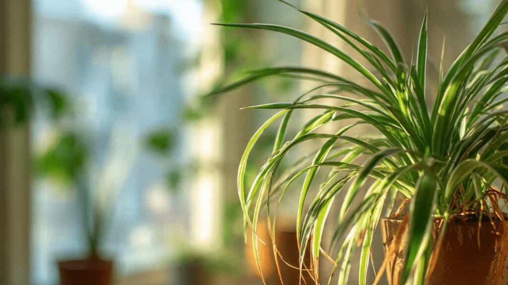 spider plant brown tips healthy leaves tip burn not dying plant