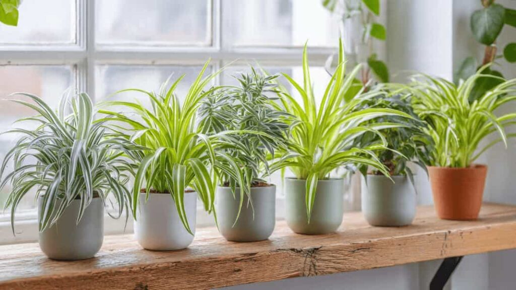 different types of spider plant varieties variegatum vittatum bonnie curly